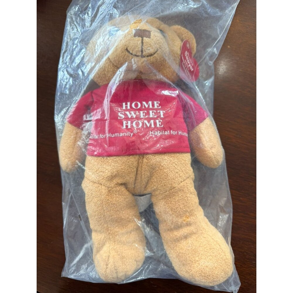 Habitat For Humanity Sawyer Teddy Bear Plush In Red Shirt New With Bag